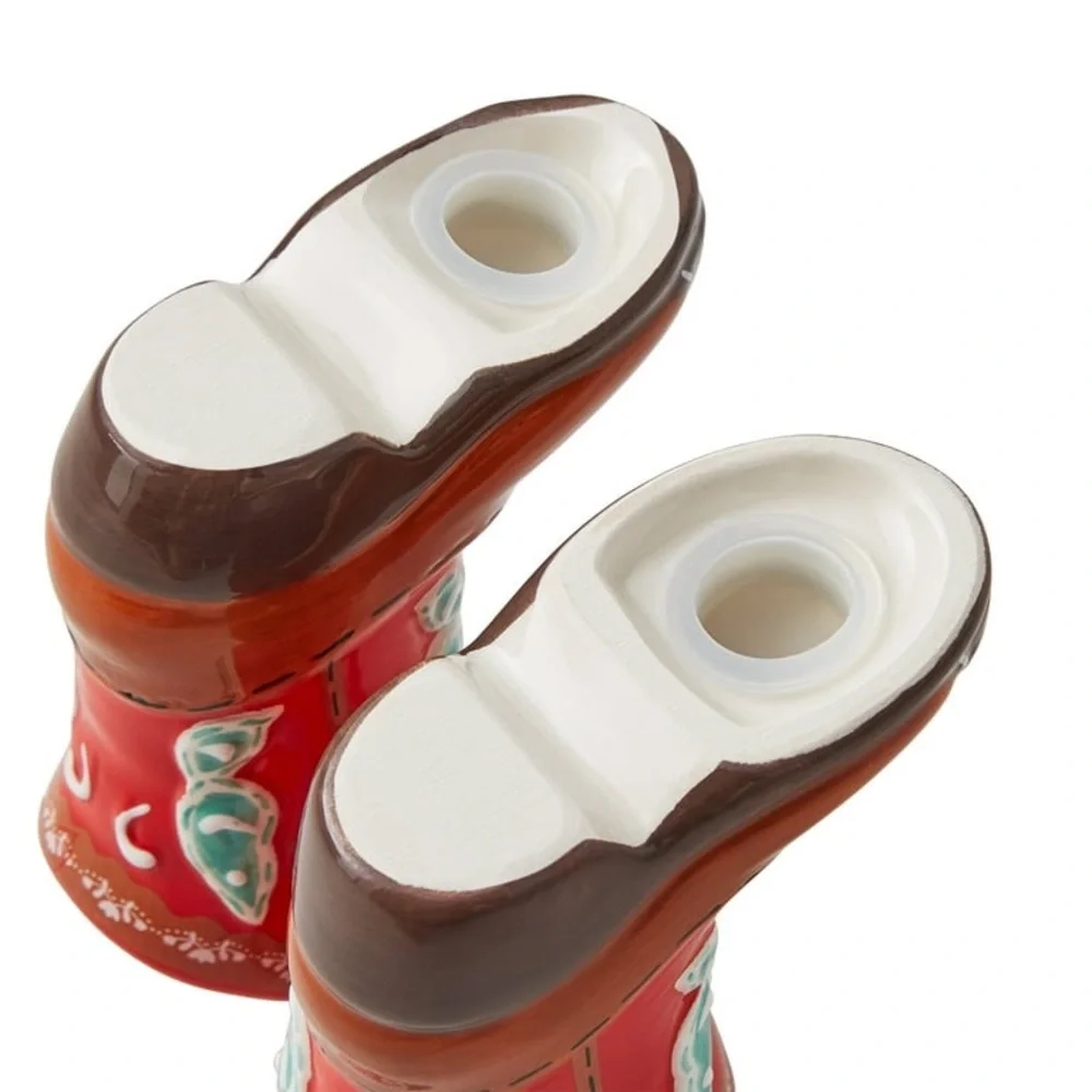 The Pioneer Woman Red Cowboy Boots Salt and Pepper Shaker Set NEW